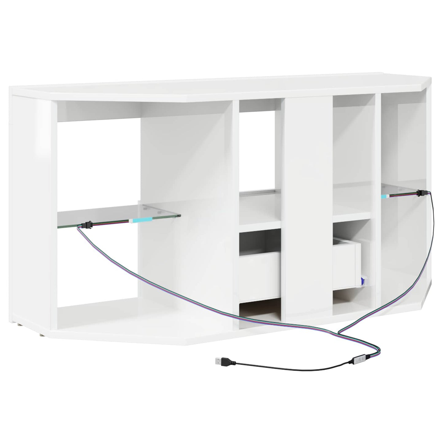 Corner LED TV Cabinet 100 x 40 x 50 cm High gloss White