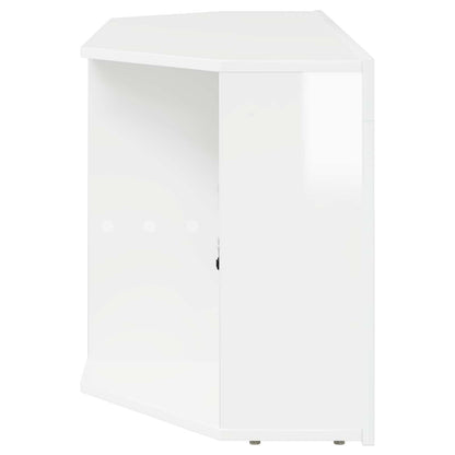 Corner LED TV Cabinet High gloss White 100 x 40 x 50 cm