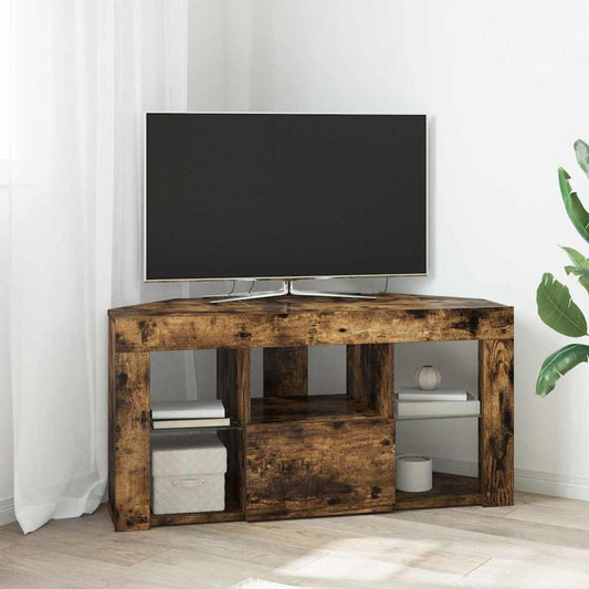 Corner LED TV Cabinet 100 x 40 x 50 cm Smoked Oak