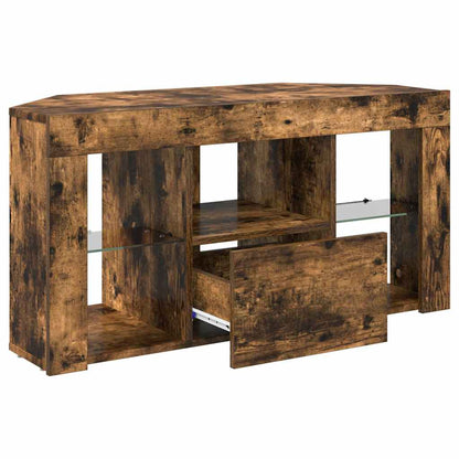 Corner LED TV Cabinet 100 x 40 x 50 cm Smoked Oak
