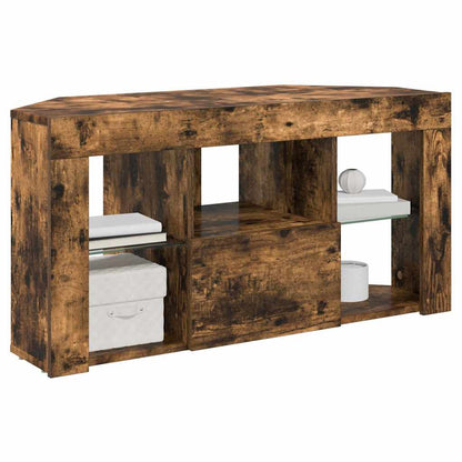 Corner LED TV Cabinet 100 x 40 x 50 cm Smoked Oak