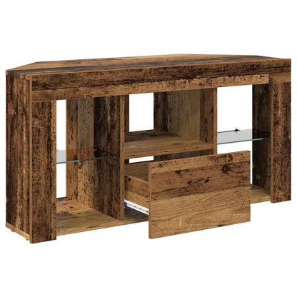 Corner LED TV Cabinet 100 x 40 x 50 cm Old Wood Engineered Wood
