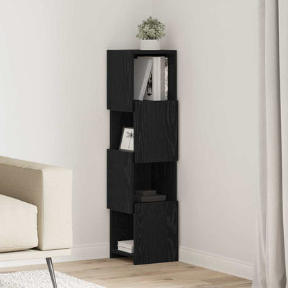 Corner Cabinet Black Oak 25.5x25x102cm Engineered Wood