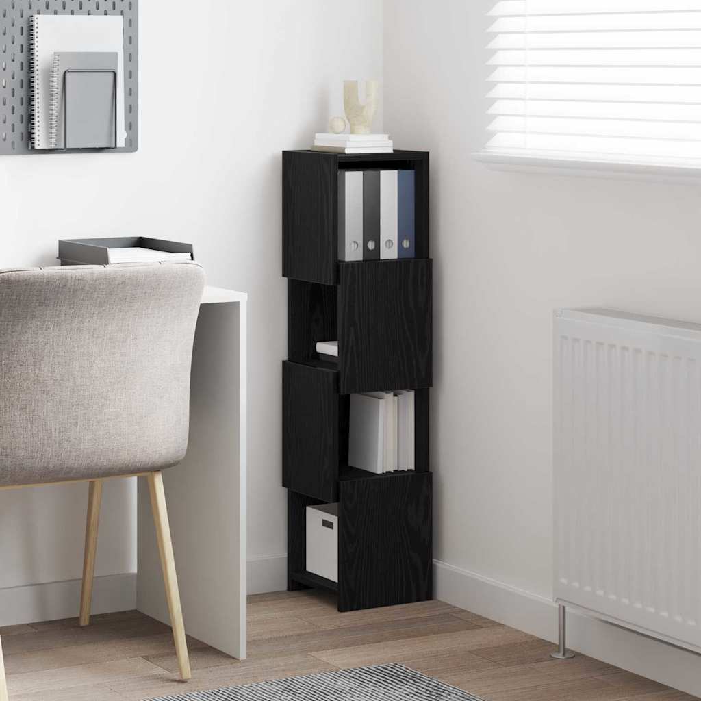 Corner Cabinet 25.5x25x102cm Engineered Wood Black Oak