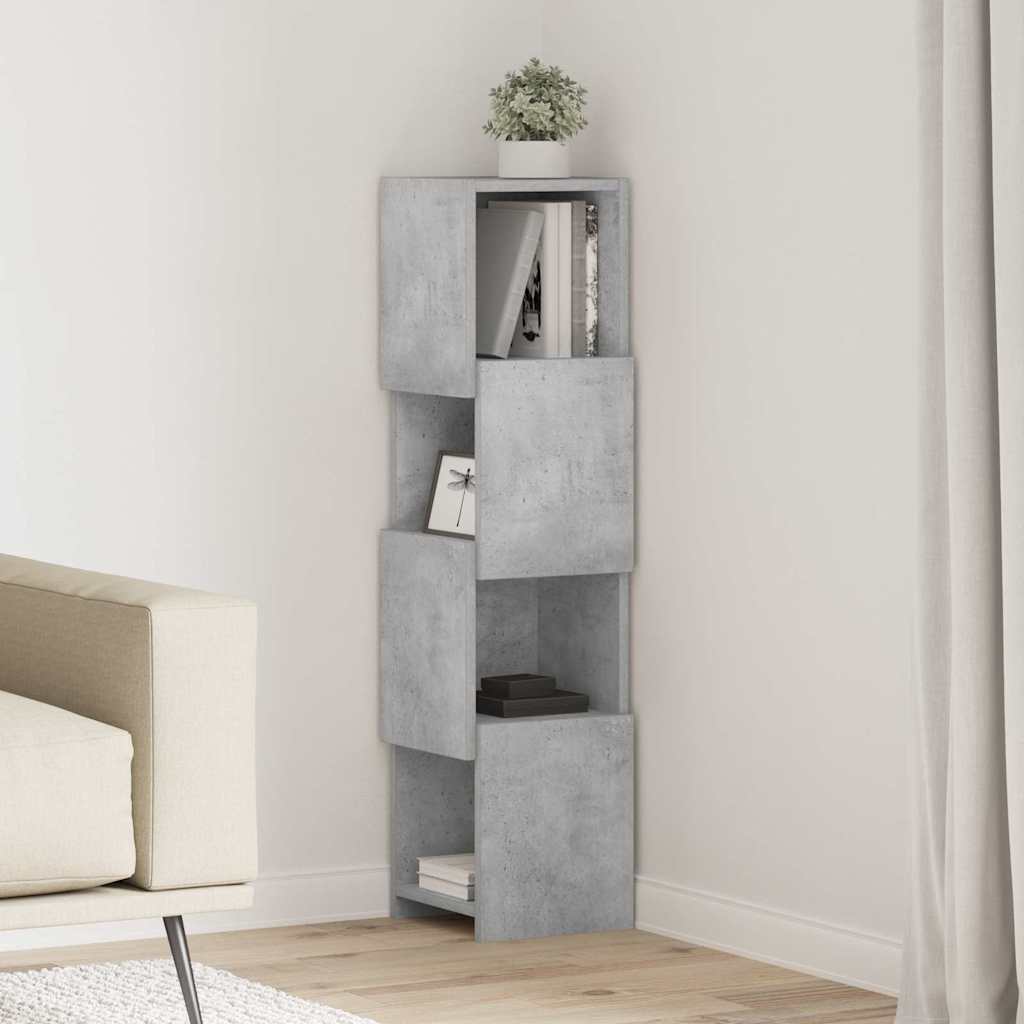 Corner Cabinet 25.5x25x102cm Engineered Wood Concrete Grey