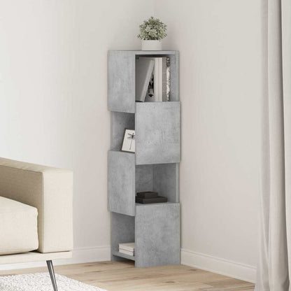 Corner Cabinet 25.5x25x102cm Engineered Wood Concrete Grey