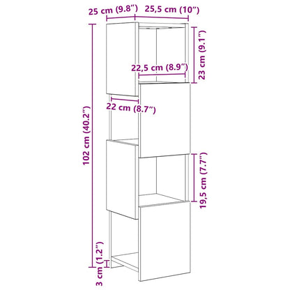 Corner Cabinet 25.5x25x102cm Engineered Wood Smoked Oak