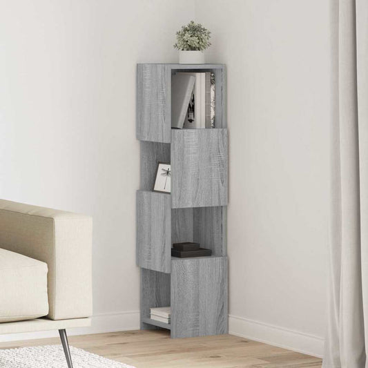 Corner Cabinet Grey Sonoma 25.5x25x102cm Engineered Wood