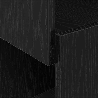 Corner Cabinet Black Oak 25.5x25x55cm Engineered Wood