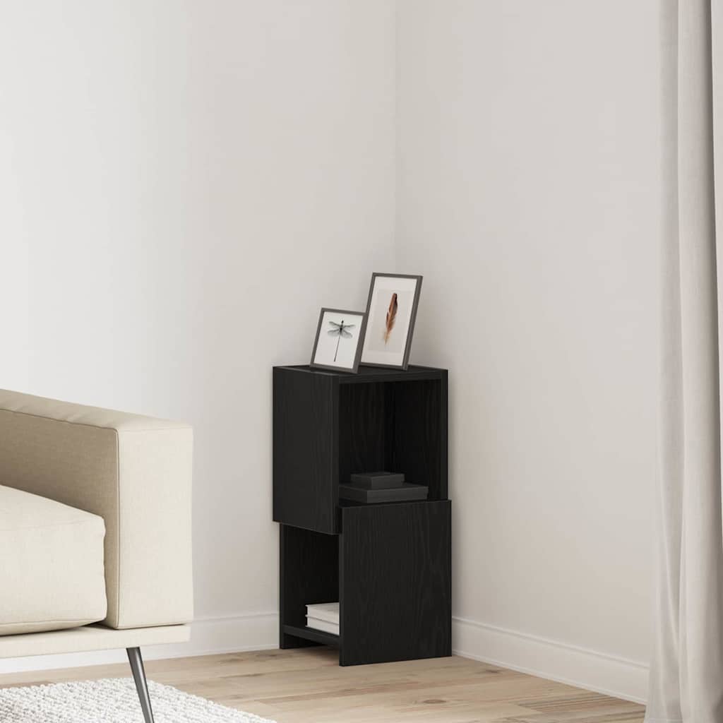 Corner Cabinet Black Oak 25.5x25x55cm Engineered Wood