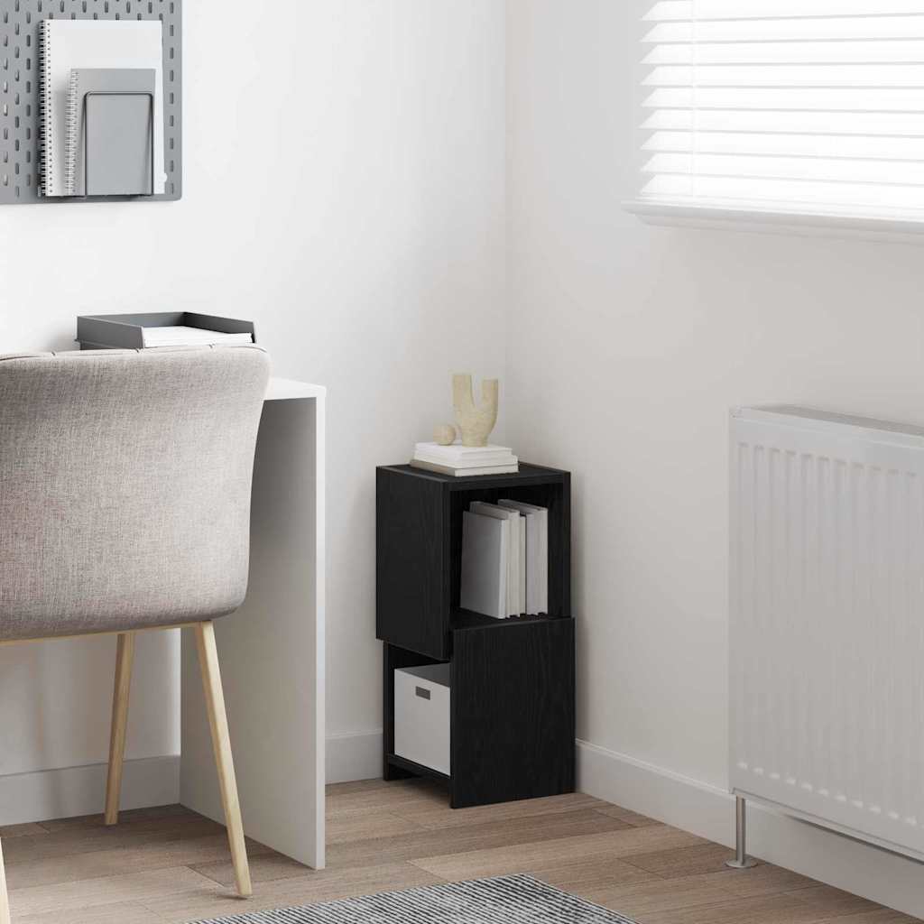 Corner Cabinet Black Oak 25.5x25x55cm Engineered Wood