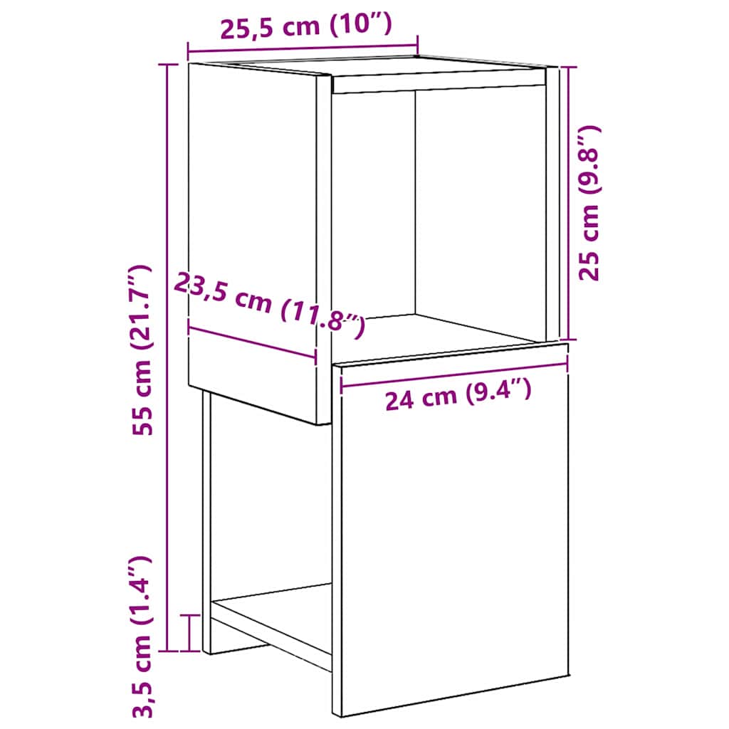 Corner Cabinet 25.5x25x55cm Engineered Wood Sonoma Oak