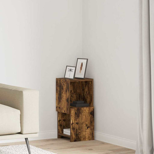 Corner Cabinet Smoked Oak 25.5x25x55cm Engineered Wood
