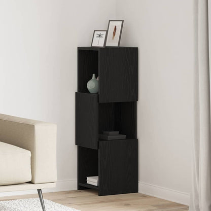 Corner Cabinet Black Oak 30.5x30x95cm Engineered Wood