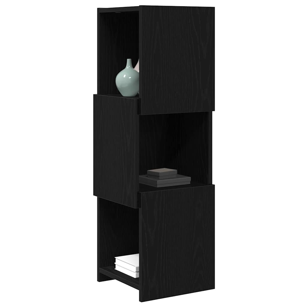 Corner Cabinet Black Oak 30.5x30x95cm Engineered Wood