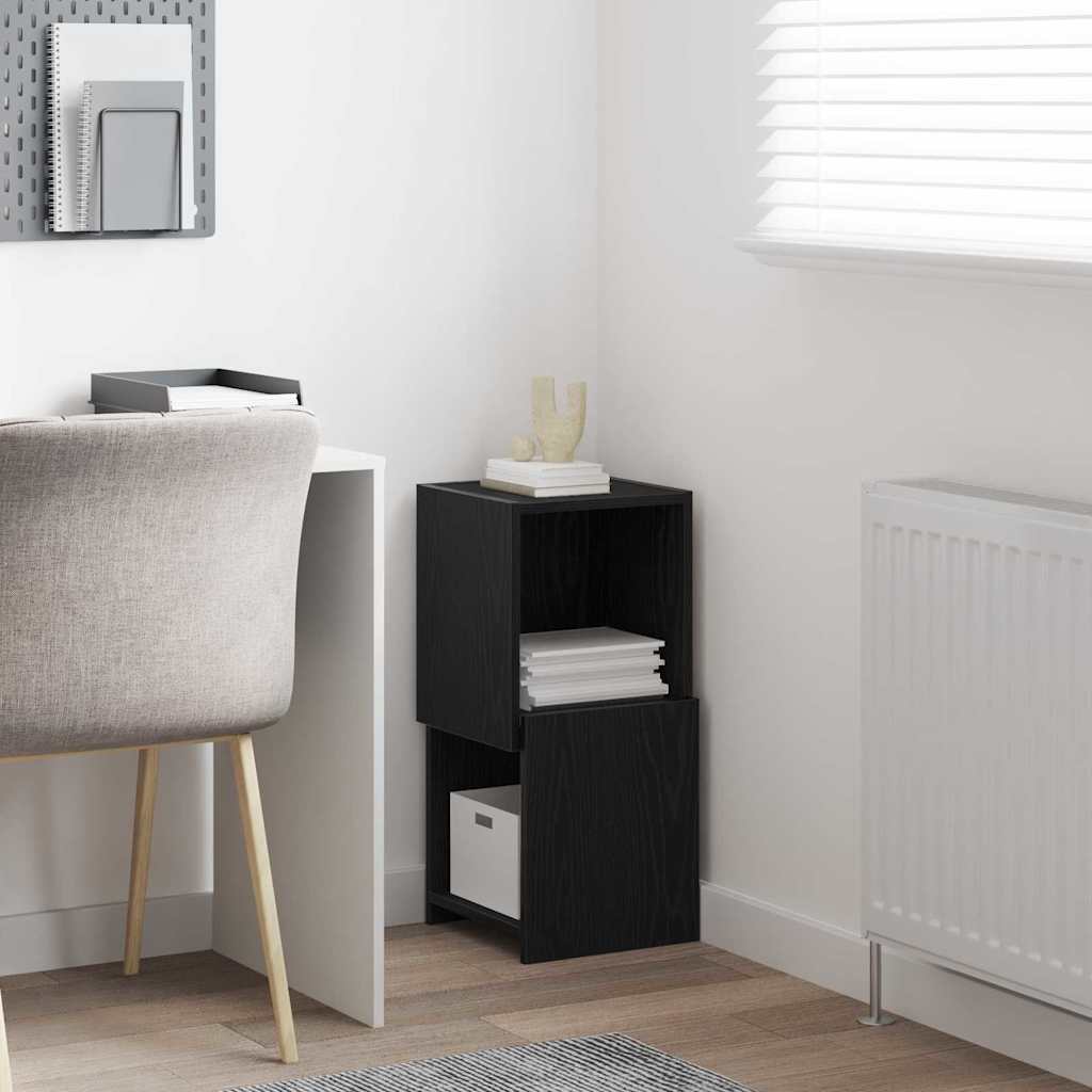 Corner Cabinet Black Oak 30.5x30x65cm Engineered Wood