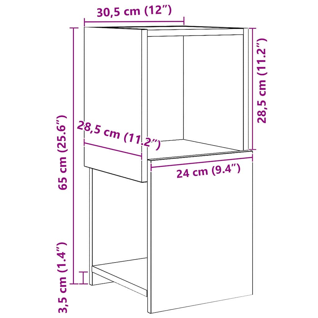 Corner Cabinet 30.5x30x65cm Engineered Wood Black Oak