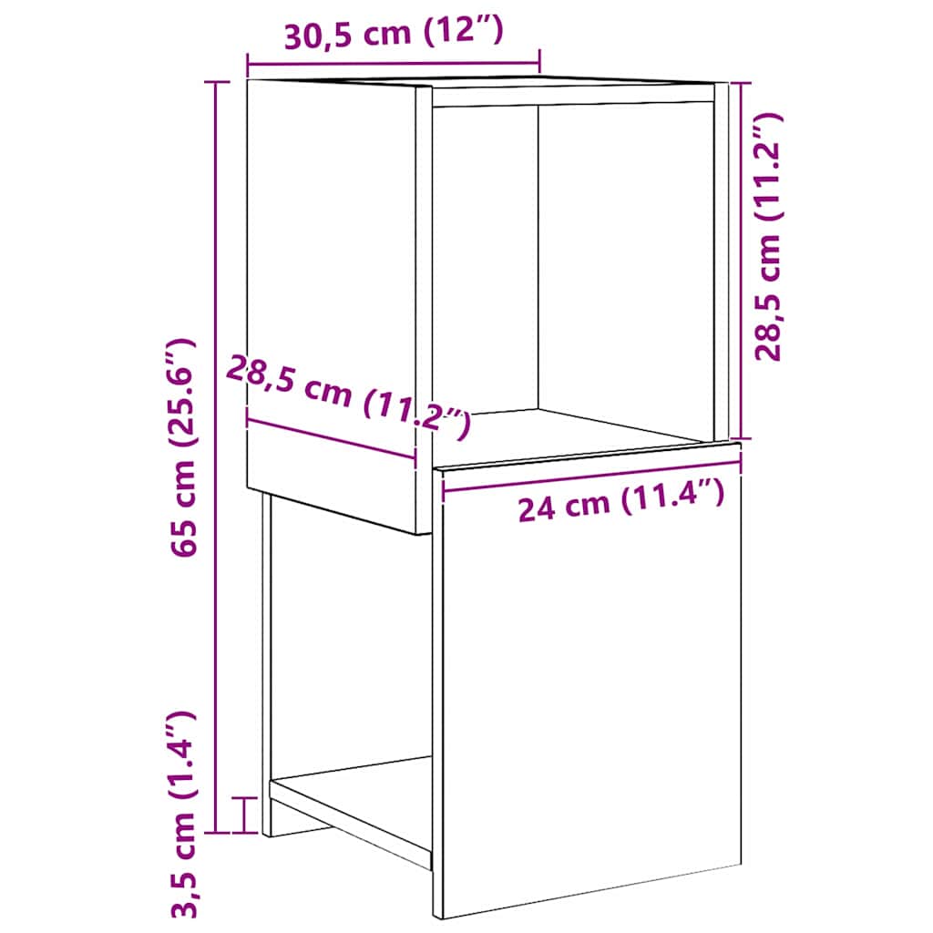 Corner Cabinet Sonoma Oak 30.5x30x65cm Engineered Wood
