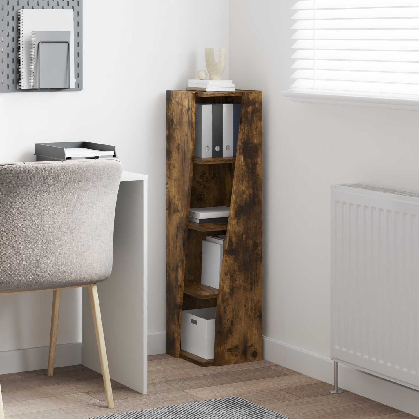 Corner Cabinet Smoked Oak 27.5x27x102cm Engineered Wood