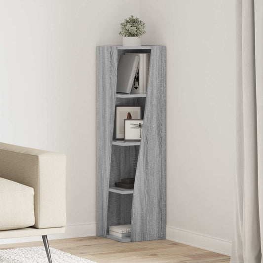 Corner Cabinet Grey Sonoma 27.5x27x102cm Engineered Wood