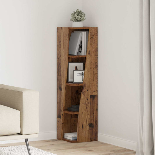 Corner Cabinet Old Wood 27.5x27x102cm Engineered Wood