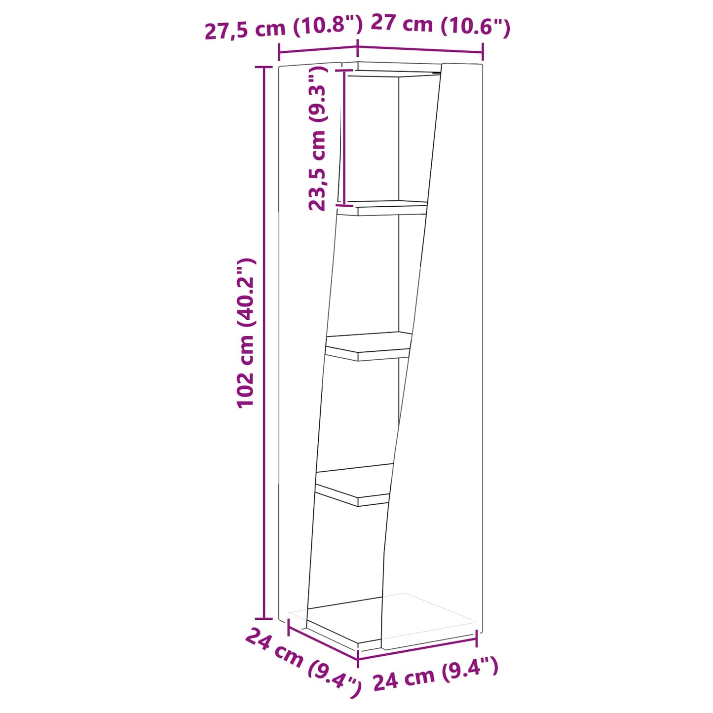 Corner Cabinet 27.5x27x102cm Engineered Wood Artisan Oak