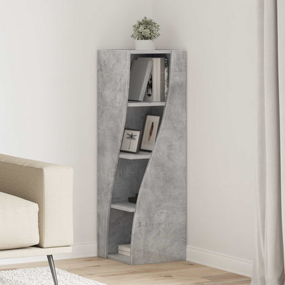 Corner Cabinet 32x32x102cm Engineered Wood Concrete Grey