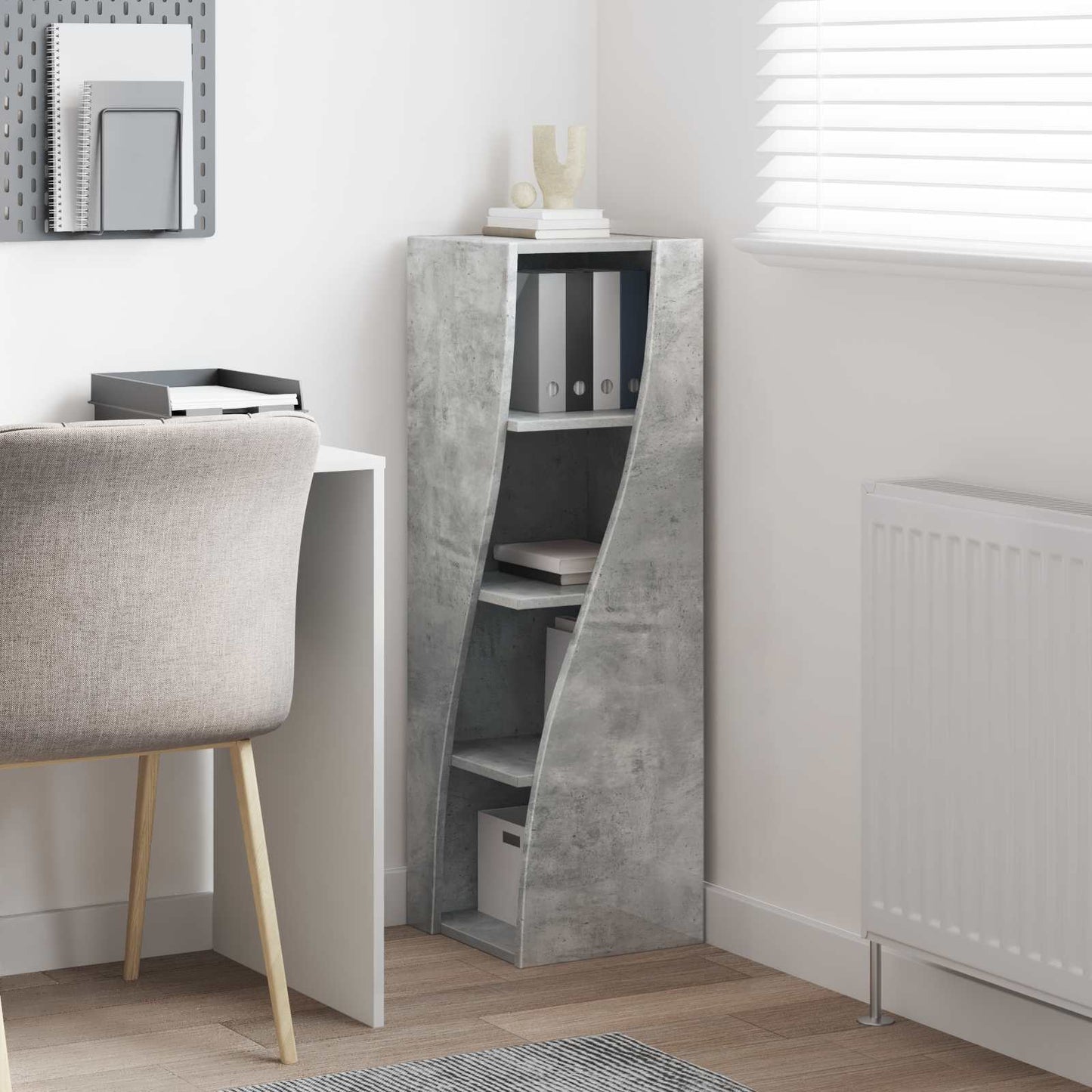 Corner Cabinet Concrete Grey 32x32x102cm Engineered Wood