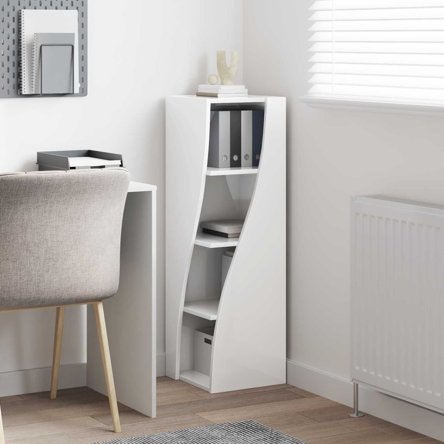 Corner Cabinet High Gloss White 32x32x102cm Engineered Wood