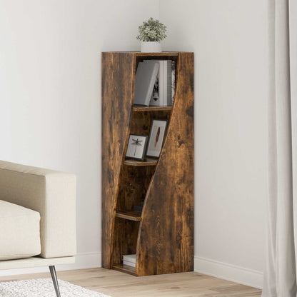 Corner Cabinet Smoked Oak 32x32x102cm Engineered Wood