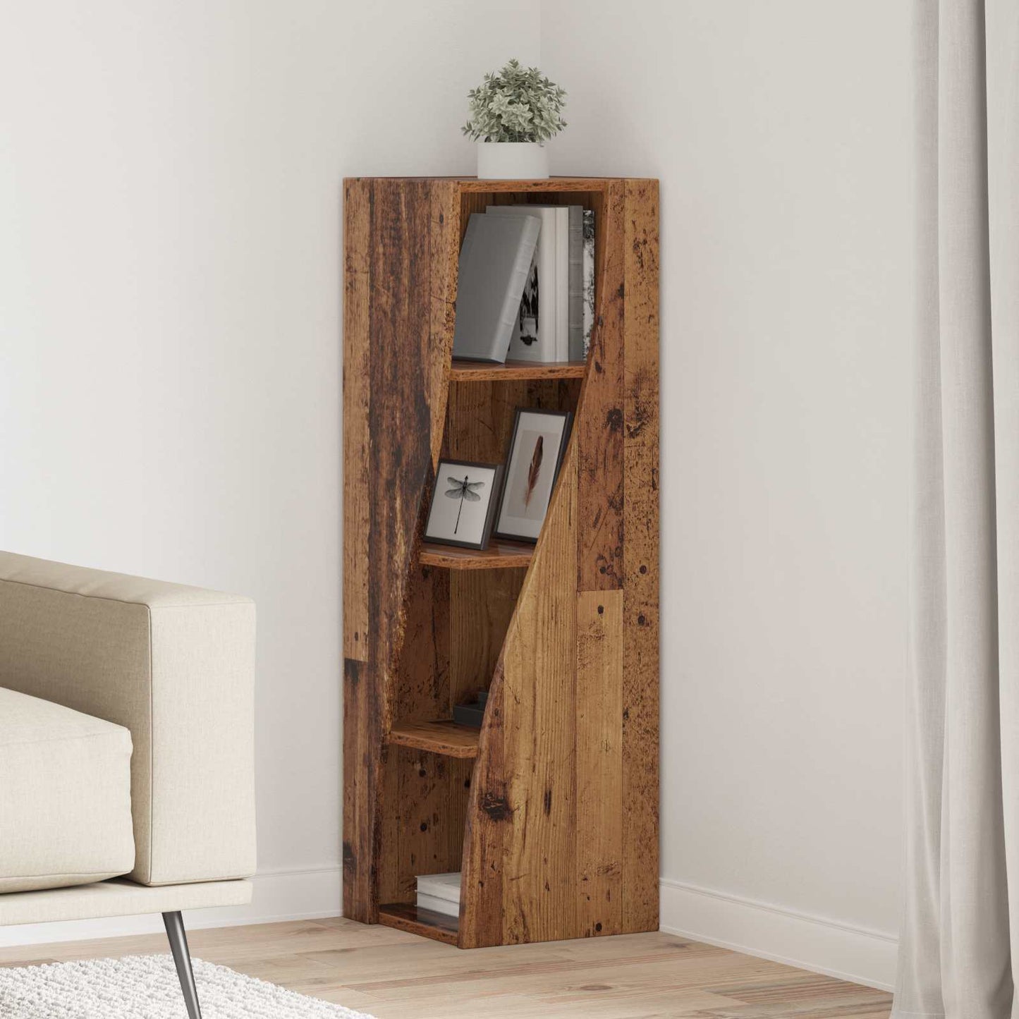 Corner Cabinet Old Wood 32x32x102cm Engineered Wood