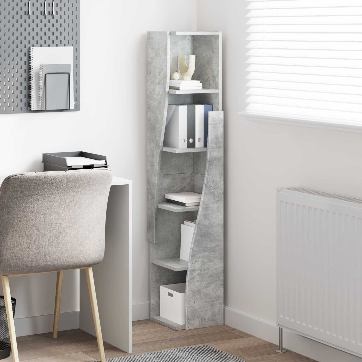 Corner Cabinet 27.5x27x140cm Engineered Wood Concrete Grey