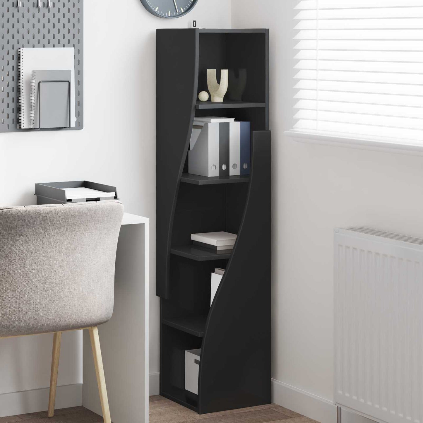 Corner Cabinet 32x32x140cm Engineered Wood Black