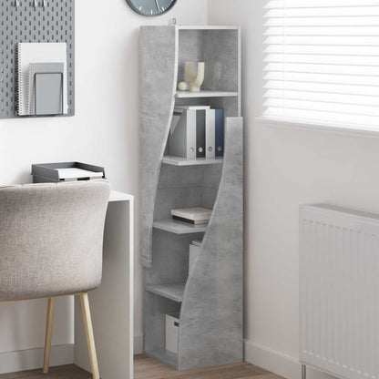 Corner Cabinet 32x32x140cm Engineered Wood Concrete Grey