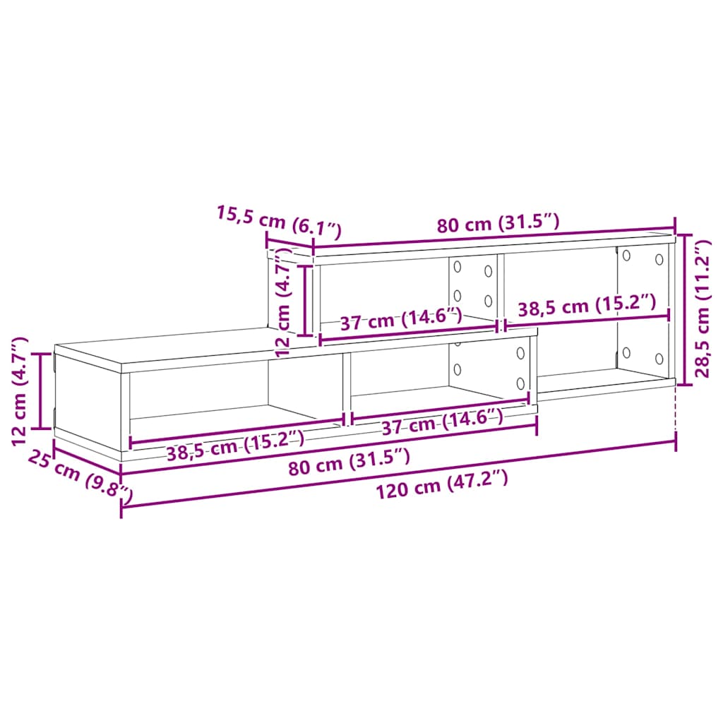 Wall TV Stand 120 x 25 x 28.5 cm Engineered Wood