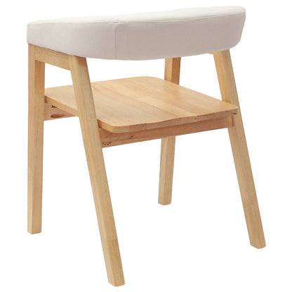 Dining Chairs 2 pcs Natural 54 x 57 x 73 cm Solid Rubber Wood
