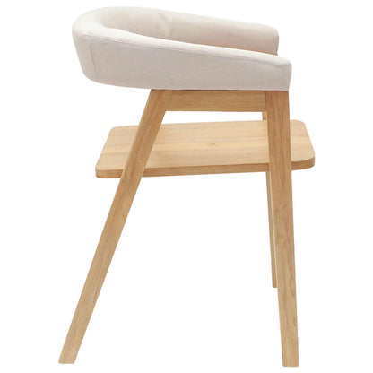 Dining Chairs 2 pcs Natural 54 x 57 x 73 cm Solid Rubber Wood