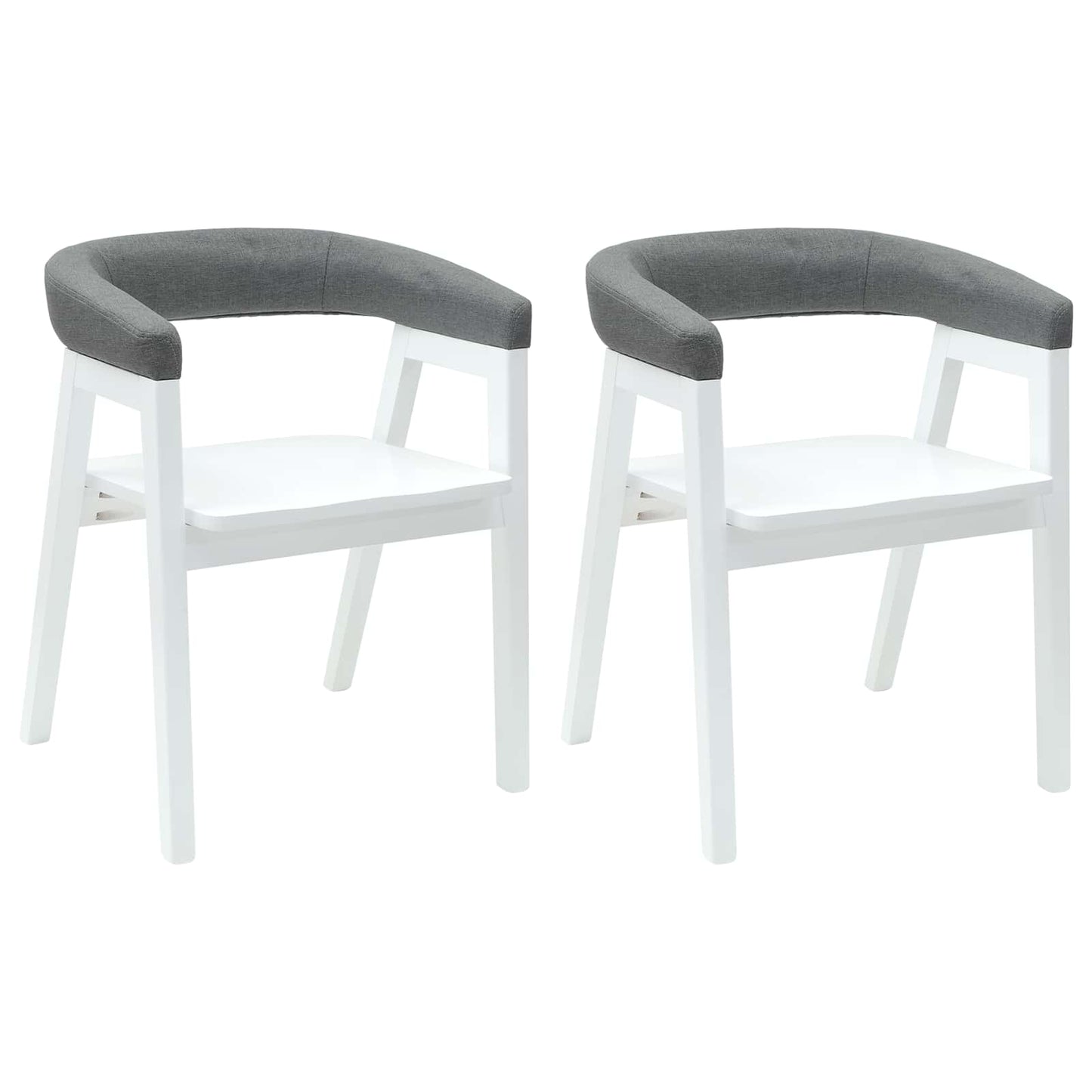 Dining Chairs 2 pcs White 54 x 57 x 73 cm Solid Rubber Wood