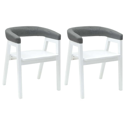 Dining Chairs 2 pcs White 54 x 57 x 73 cm Solid Rubber Wood