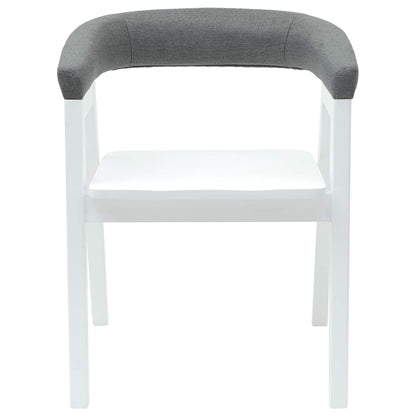 Dining Chairs 2 pcs White 54 x 57 x 73 cm Solid Rubber Wood