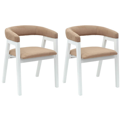 Dining Chairs 2 pcs White 54 x 57 x 73 cm Solid Rubber Wood