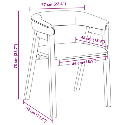 Dining Chairs 2 pcs White 54 x 57 x 73 cm Solid Rubber Wood