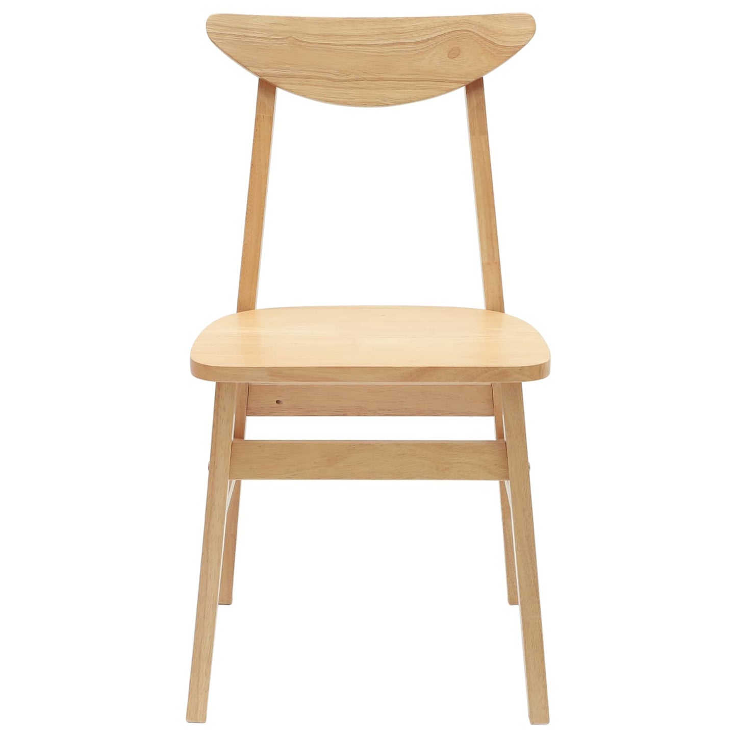 Dining Chairs 2 pcs Natural 42 x 47.5 x 81 cm Solid Rubber Wood