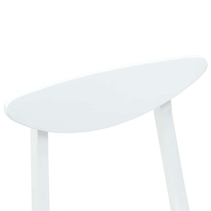 Dining Chairs 2 pcs White 42 x 47.5 x 81 cm Solid Rubber Wood