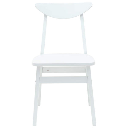 Dining Chairs 2 pcs White 42 x 47.5 x 81 cm Solid Rubber Wood
