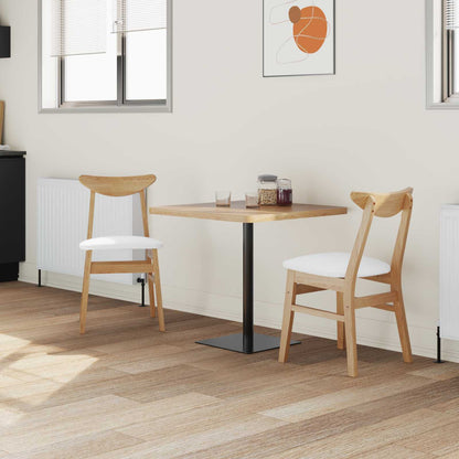 Dining Chairs 2 pcs Natural 42 x 47.5 x 81 cm Solid Rubber Wood