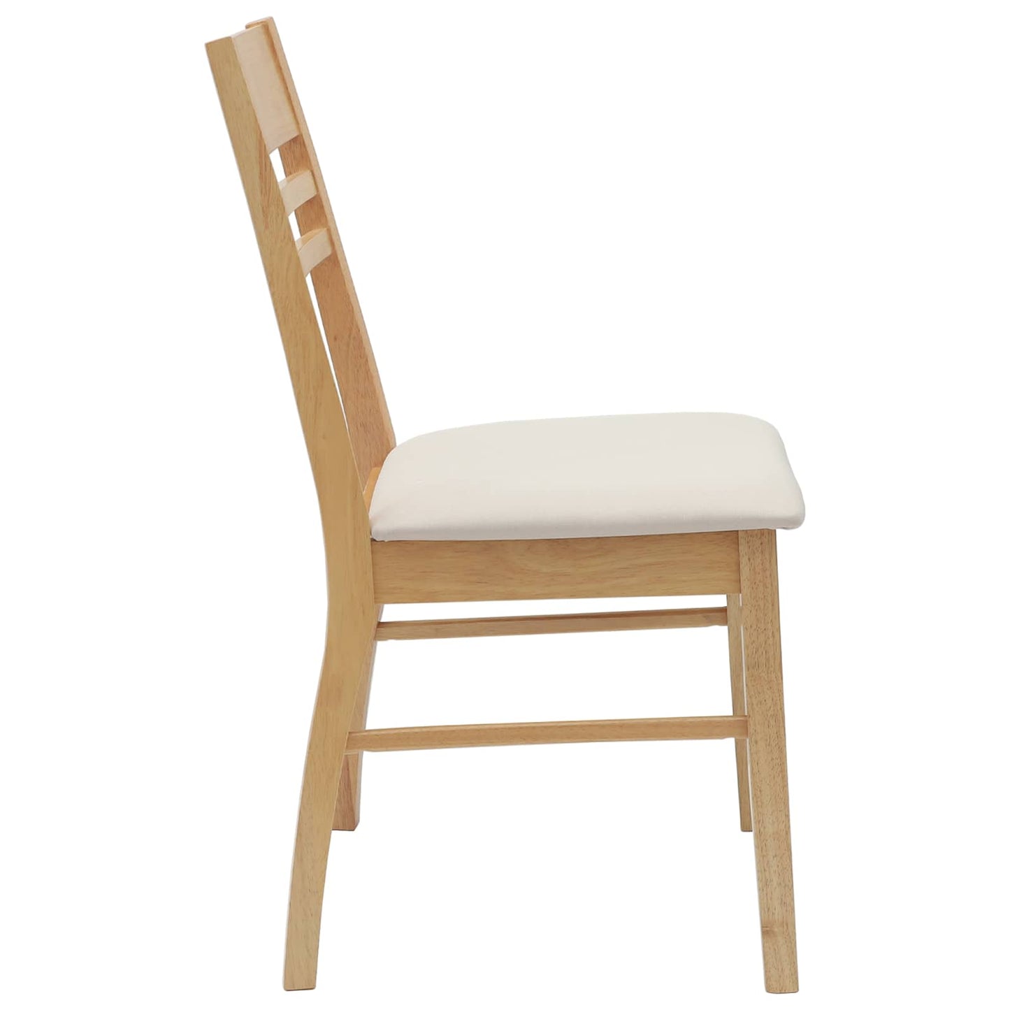 Dining Chairs 2 pcs Natural 43 x 54 x 89 cm Solid Rubber Wood