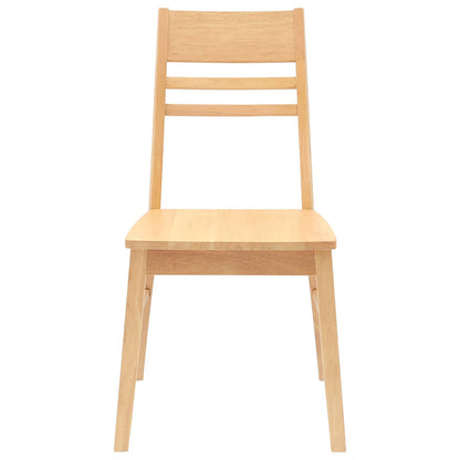 Dining Chairs 2 pcs Natural 43 x 54 x 89 cm Solid Rubber Wood