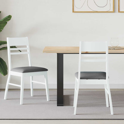 Dining Chairs 2 pcs White 43 x 54 x 89 cm Solid Rubber Wood