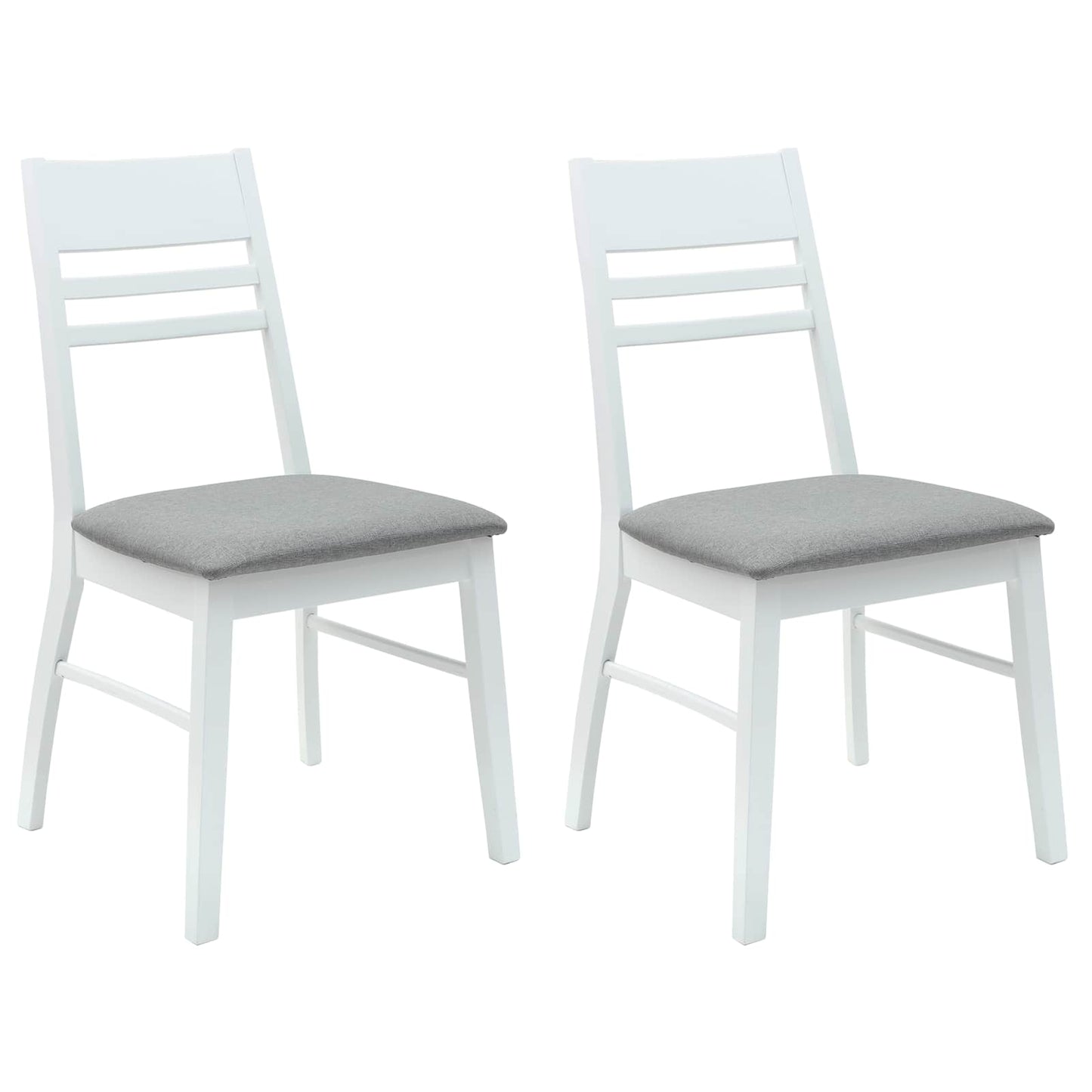 Dining Chairs 2 pcs White 43 x 54 x 89 cm Solid Rubber Wood